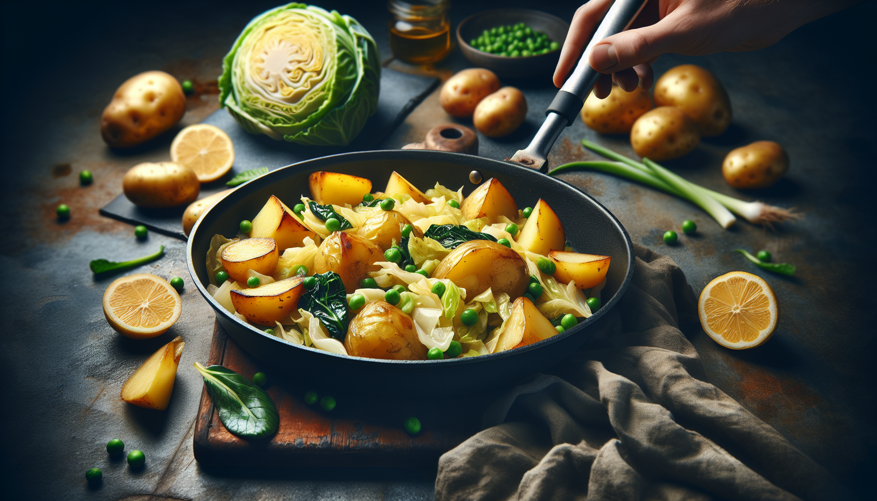 verza e patate in padella